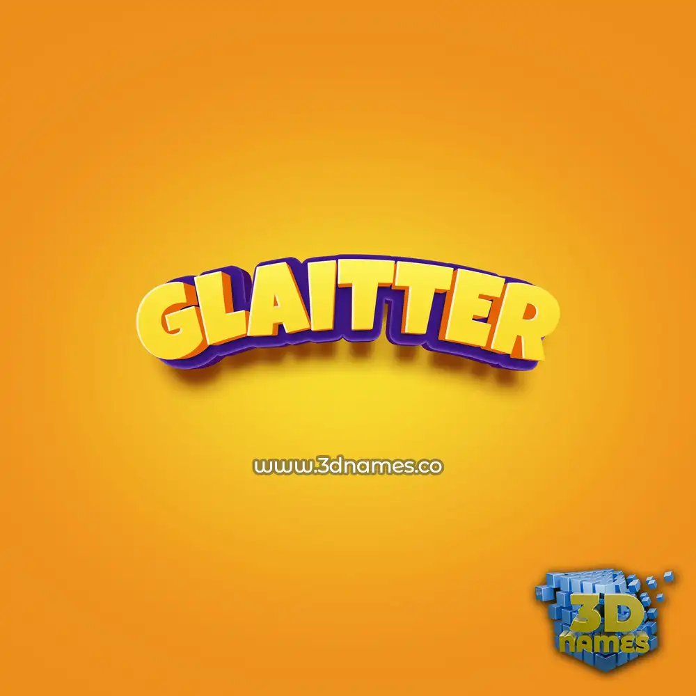 glaitter in Orange Toon style - 3D name wallpaper