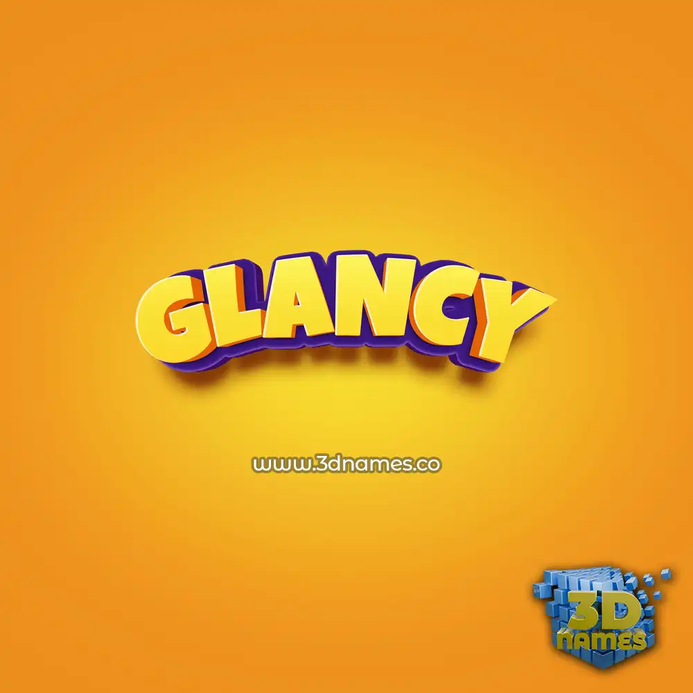 glancy in Orange Toon style - 3D name wallpaper