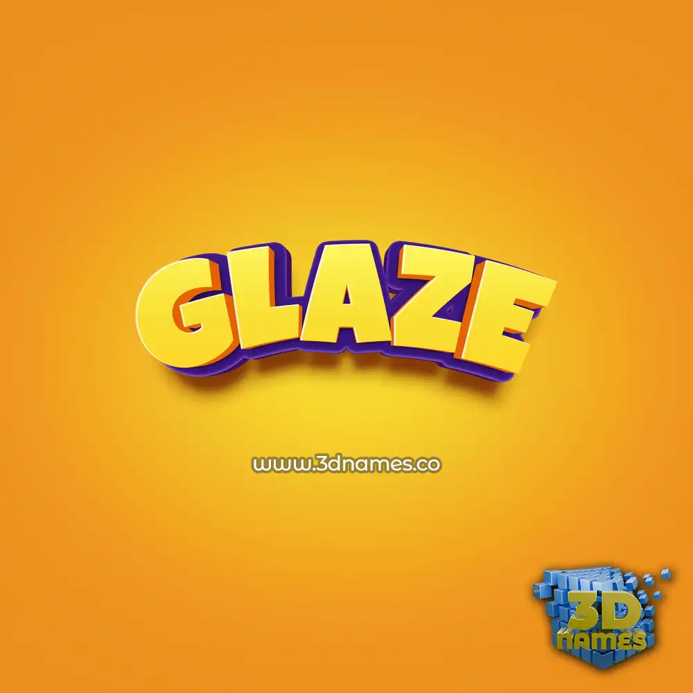 glaze in Orange Toon style - 3D name wallpaper