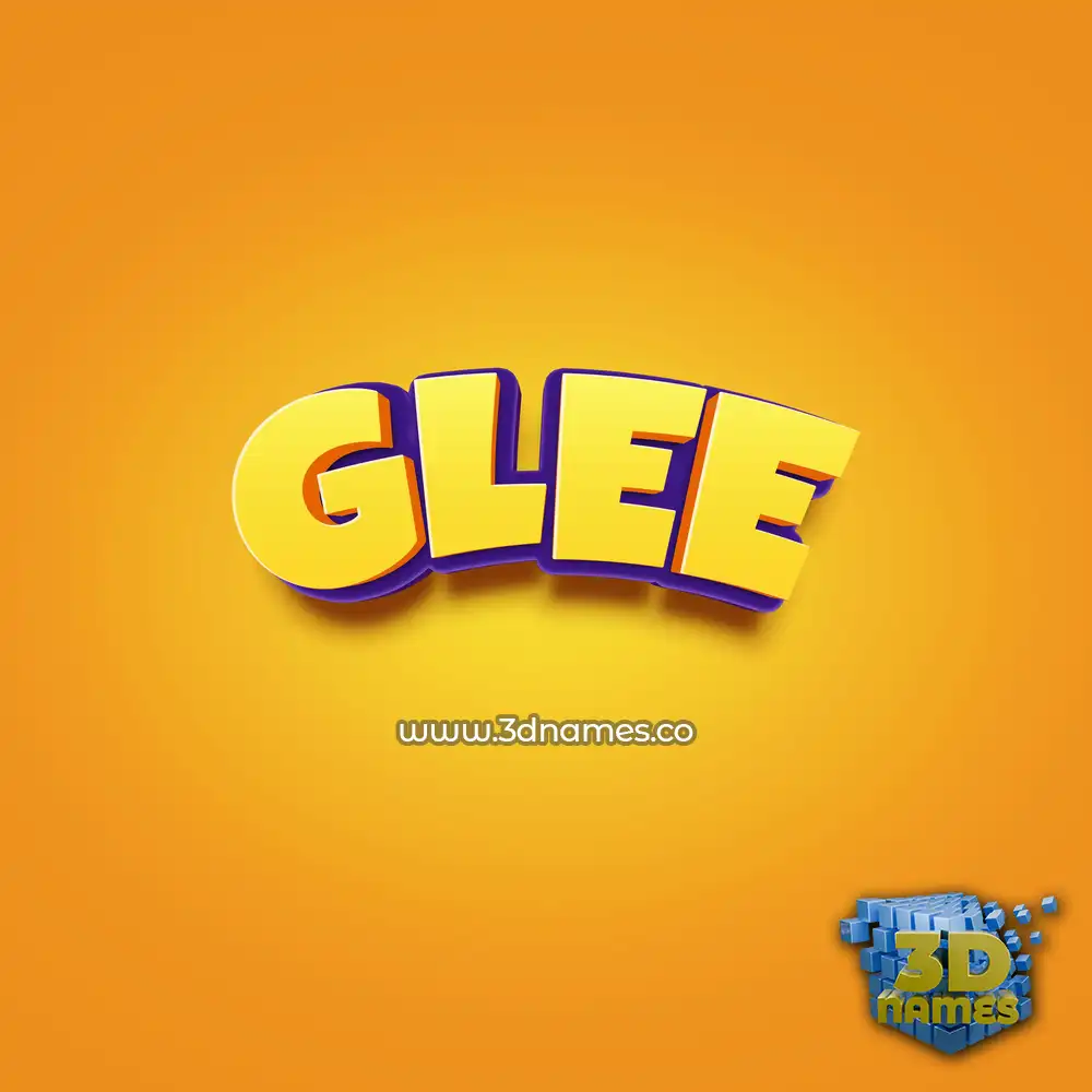 glee in Orange Toon style - 3D name wallpaper