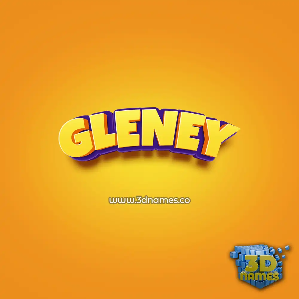 gleney in Orange Toon style - 3D name wallpaper