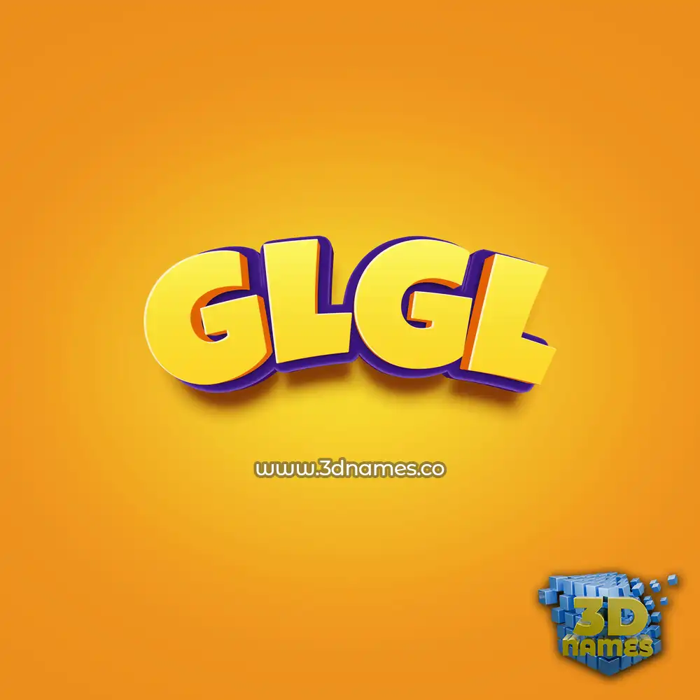 glgl in Orange Toon style - 3D name wallpaper