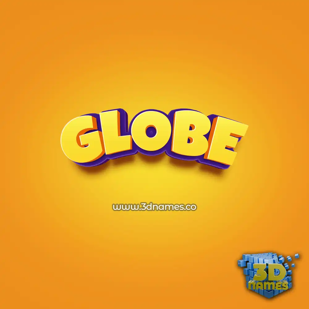 globe in Orange Toon style - 3D name wallpaper