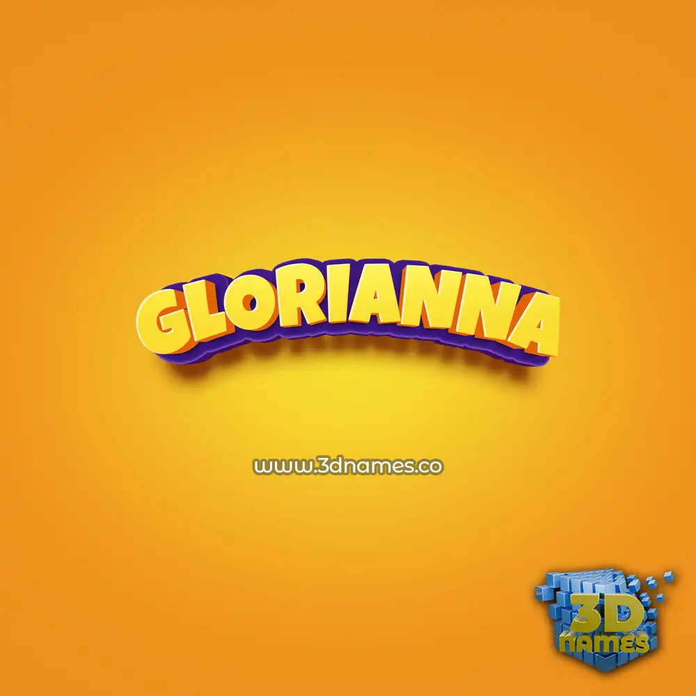 glorianna in Orange Toon style - 3D name wallpaper