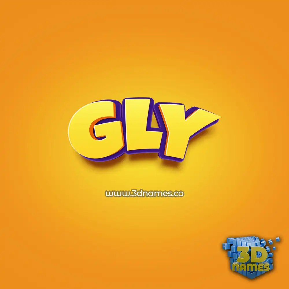 gly in Orange Toon style - 3D name wallpaper