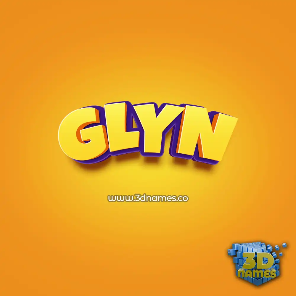 glyn in Orange Toon style - 3D name wallpaper