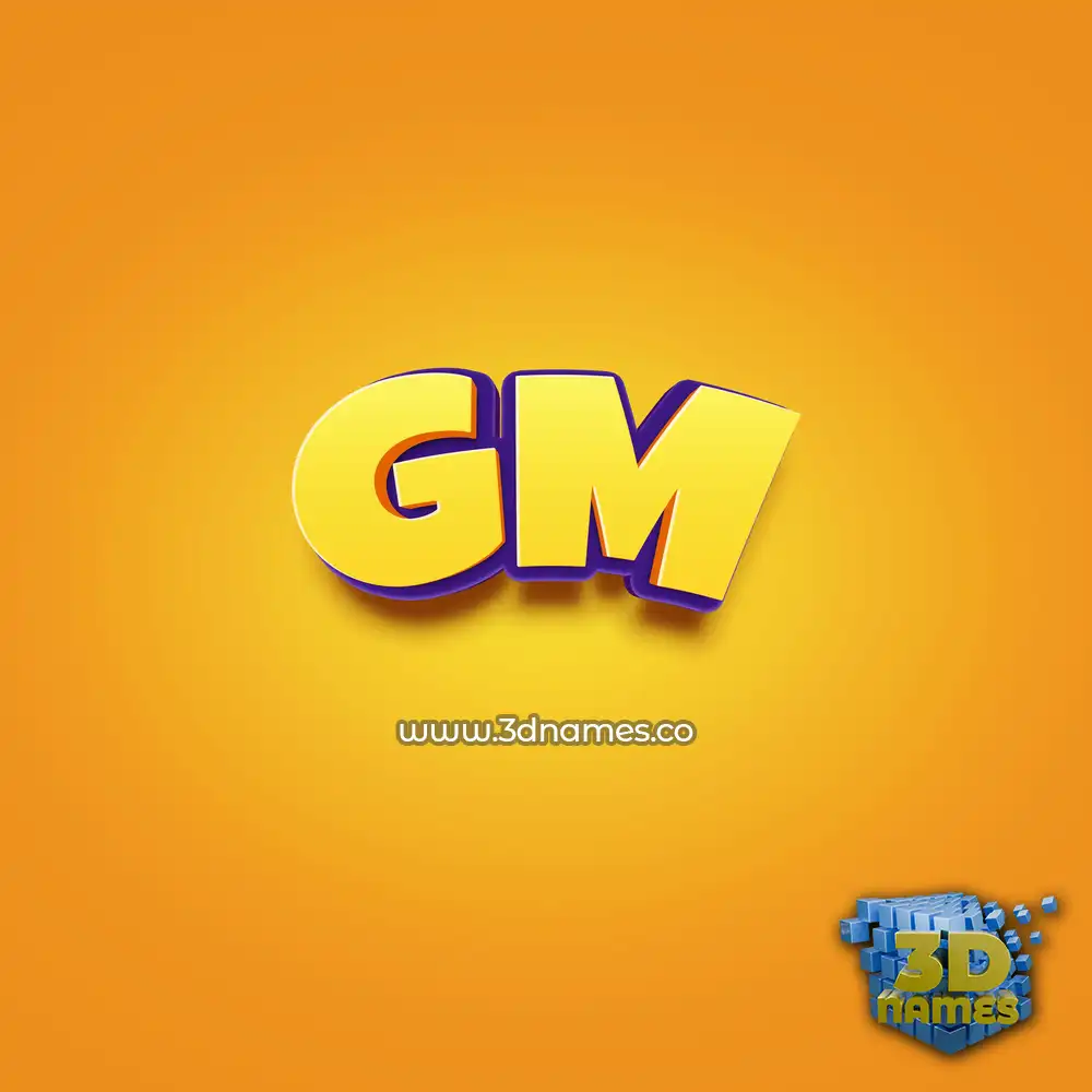 gm in Orange Toon style - 3D name wallpaper
