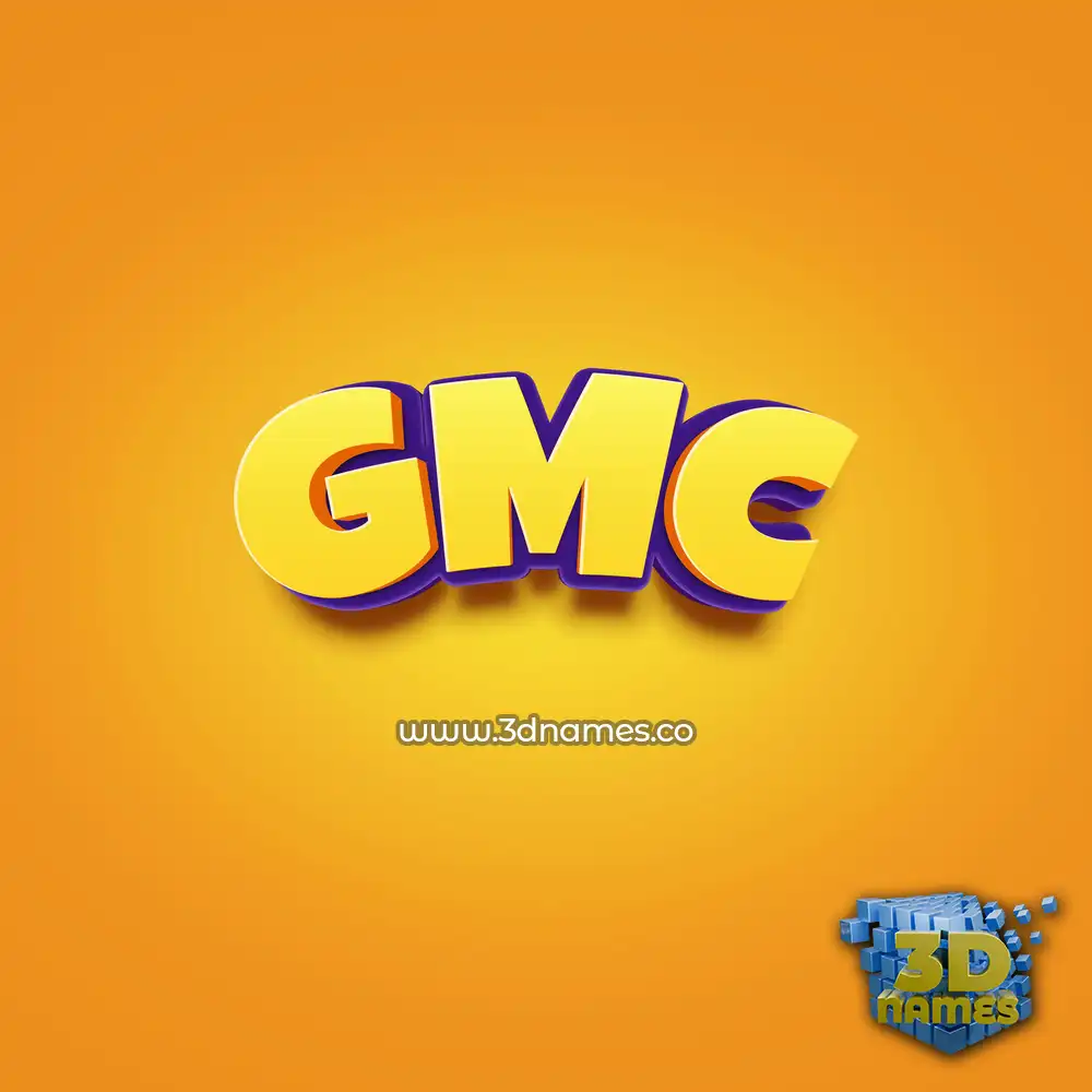gmc in Orange Toon style - 3D name wallpaper