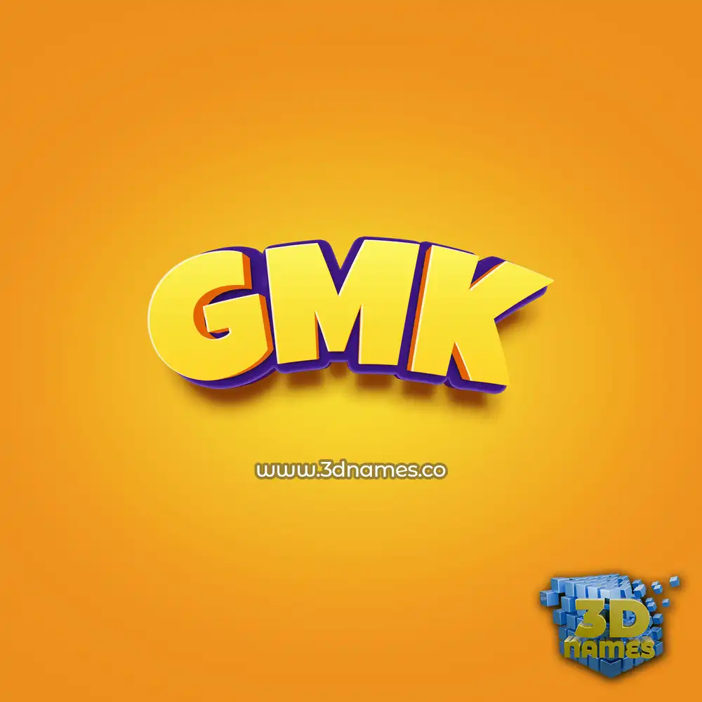 gmk in Orange Toon style - 3D name wallpaper