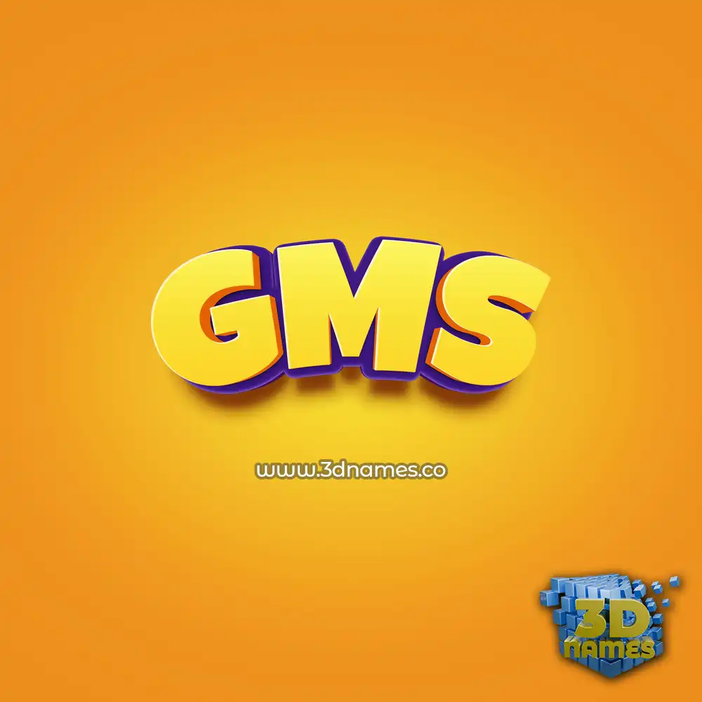gms in Orange Toon style - 3D name wallpaper