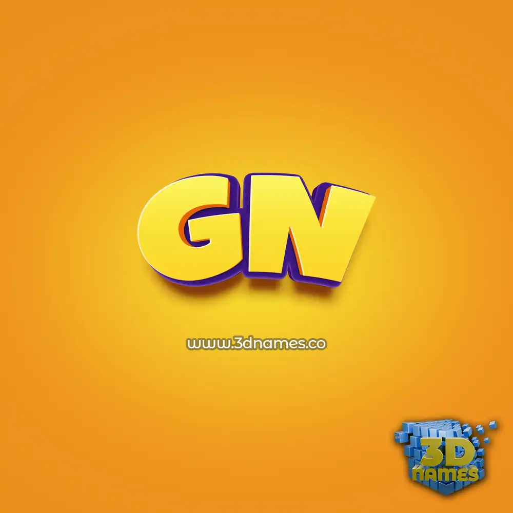 gn in Orange Toon style - 3D name wallpaper
