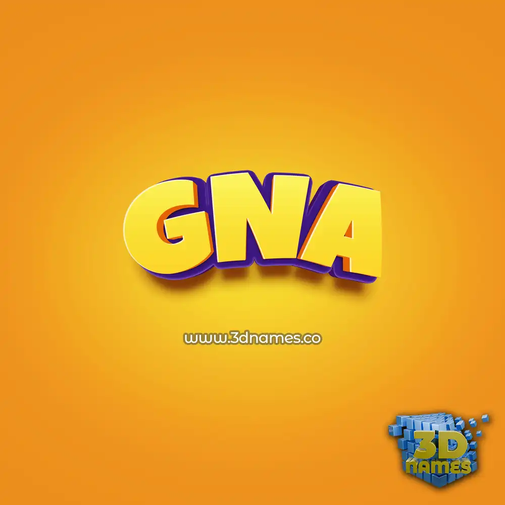 gna in Orange Toon style - 3D name wallpaper