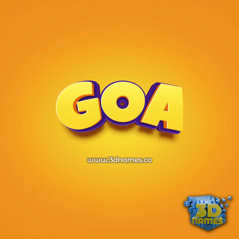 goa in Orange Toon style - 3D name wallpaper