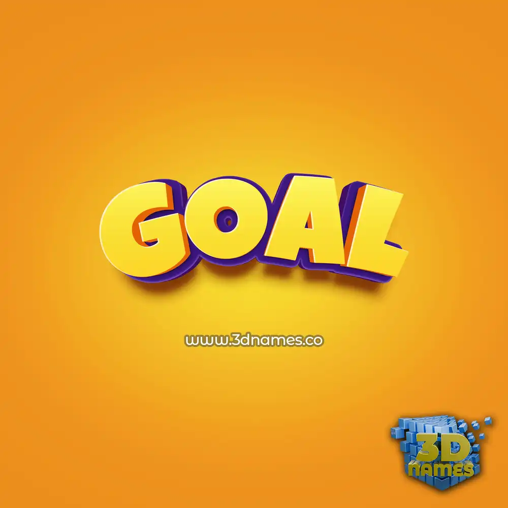 goal in Orange Toon style - 3D name wallpaper