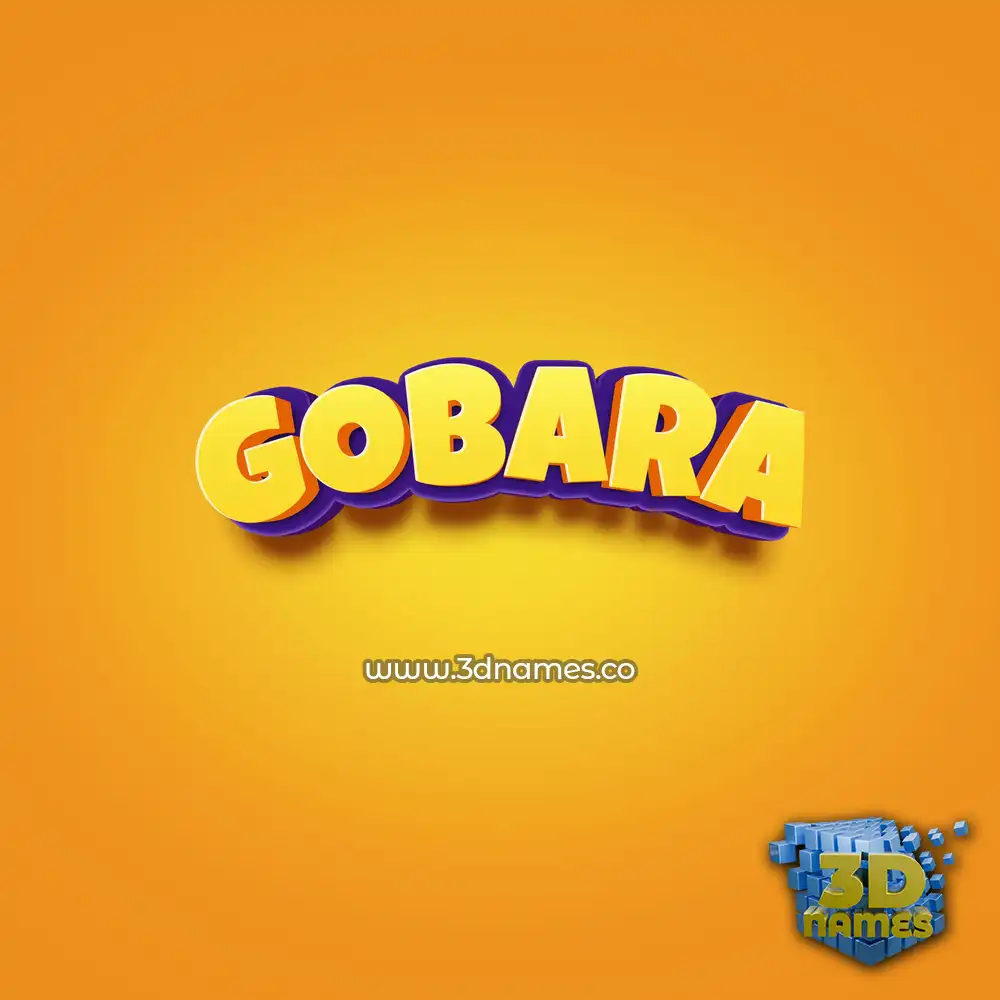gobara in Orange Toon style - 3D name wallpaper