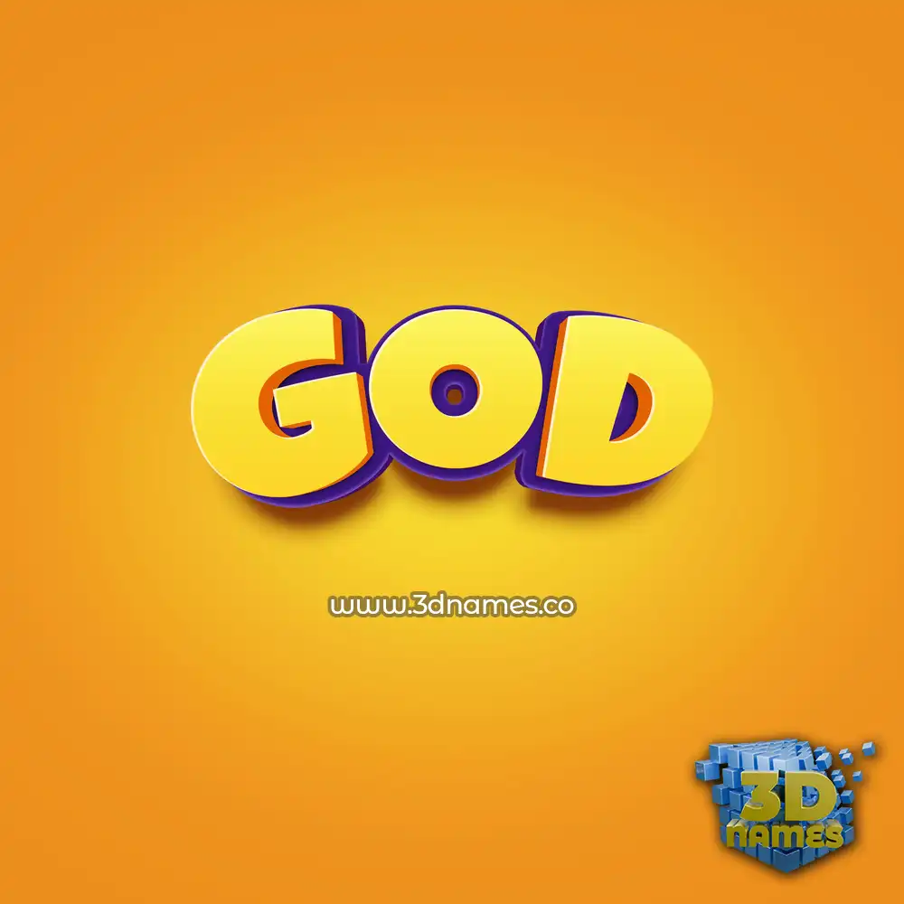 god in Orange Toon style - 3D name wallpaper