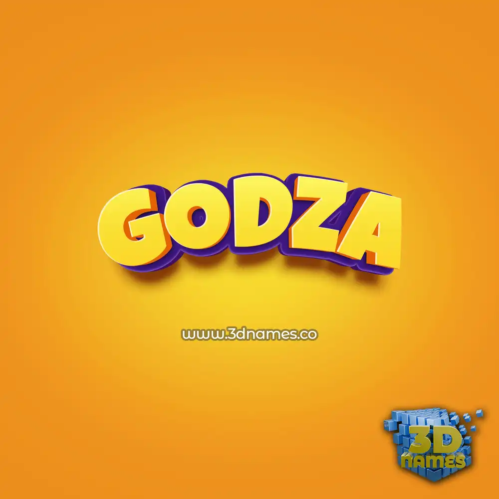 godza in Orange Toon style - 3D name wallpaper