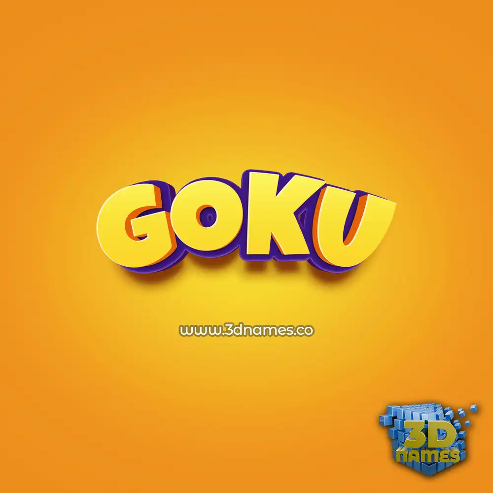 goku in Orange Toon style - 3D name wallpaper