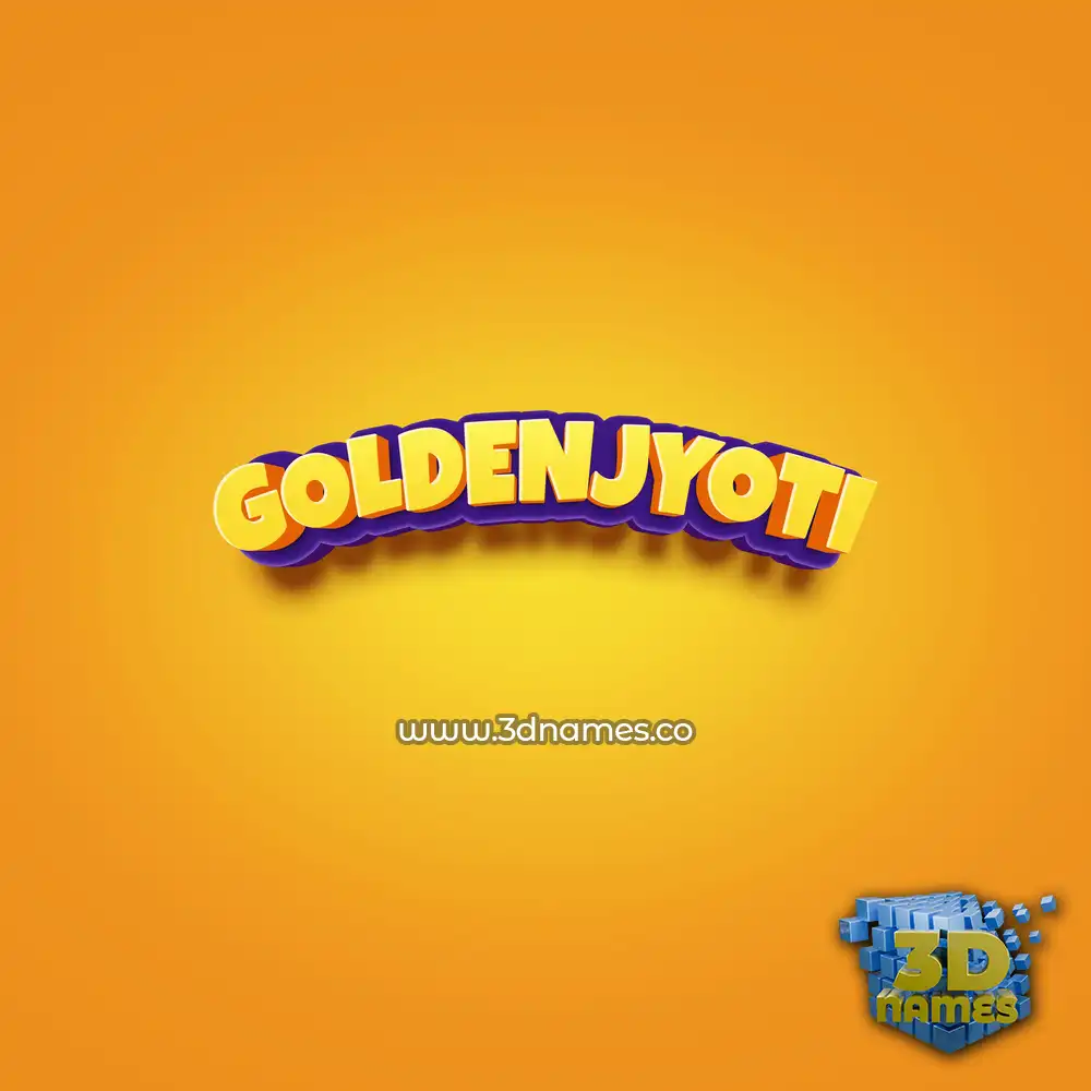 goldenjyoti in Orange Toon style - 3D name wallpaper