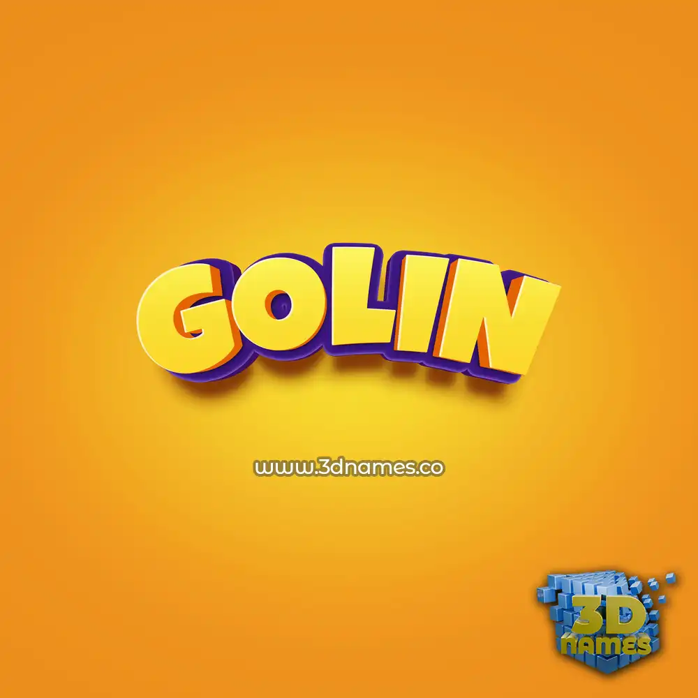 golin in Orange Toon style - 3D name wallpaper