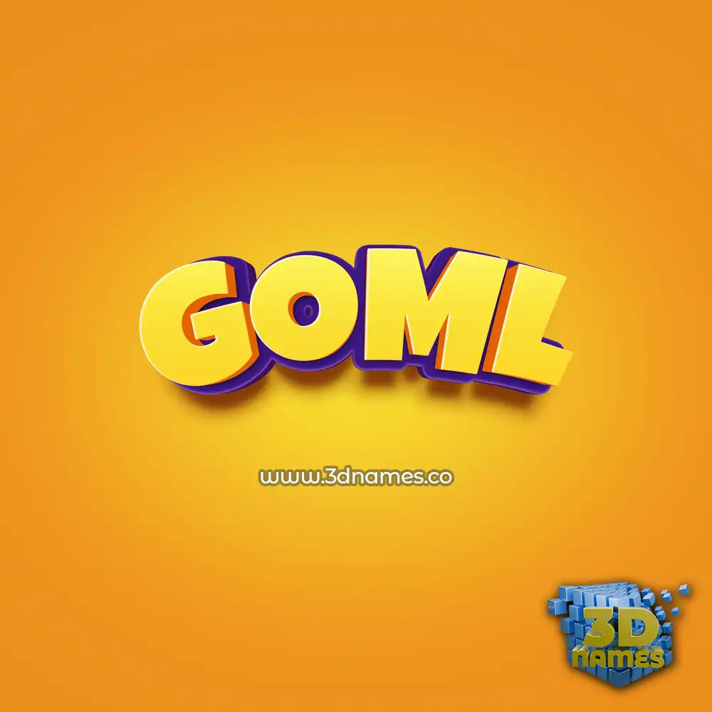 goml in Orange Toon style - 3D name wallpaper