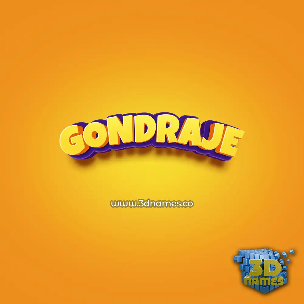 gondraje in Orange Toon style - 3D name wallpaper