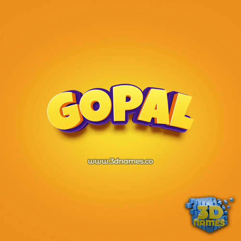 gopal in Orange Toon style - 3D name wallpaper