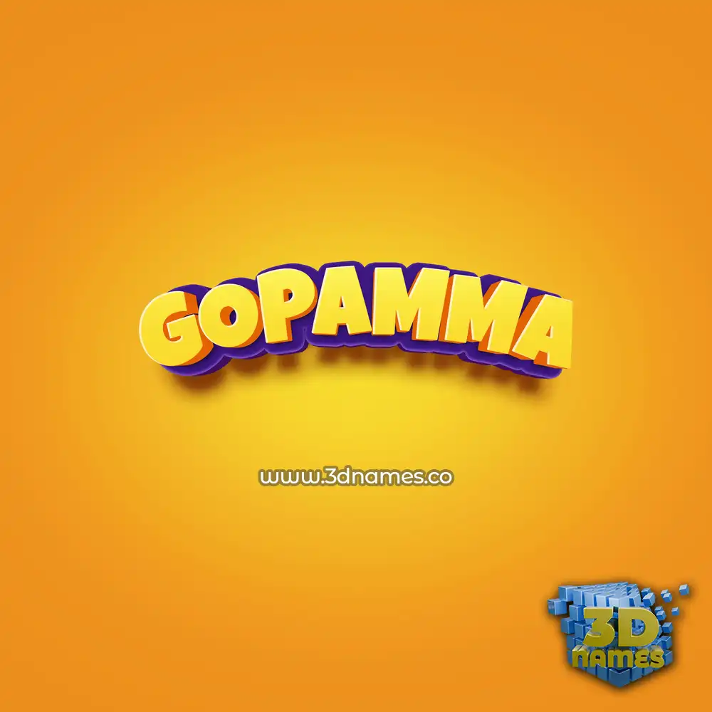 gopamma in Orange Toon style - 3D name wallpaper