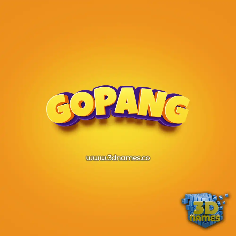 gopang in Orange Toon style - 3D name wallpaper