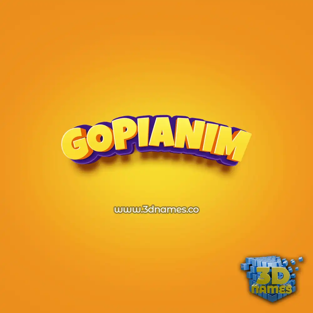 gopianim in Orange Toon style - 3D name wallpaper
