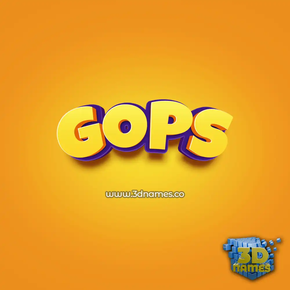 gops in Orange Toon style - 3D name wallpaper