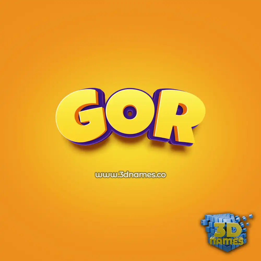 gor in Orange Toon style - 3D name wallpaper