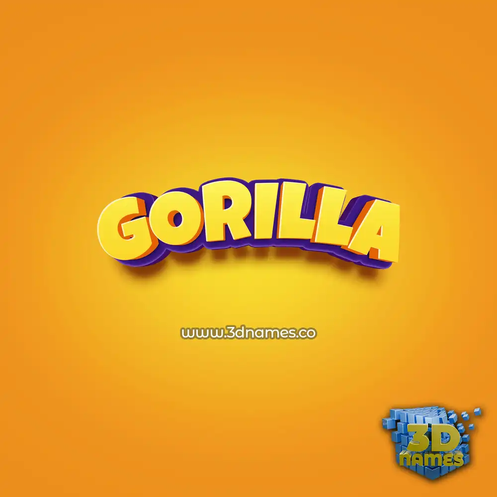 gorilla in Orange Toon style - 3D name wallpaper