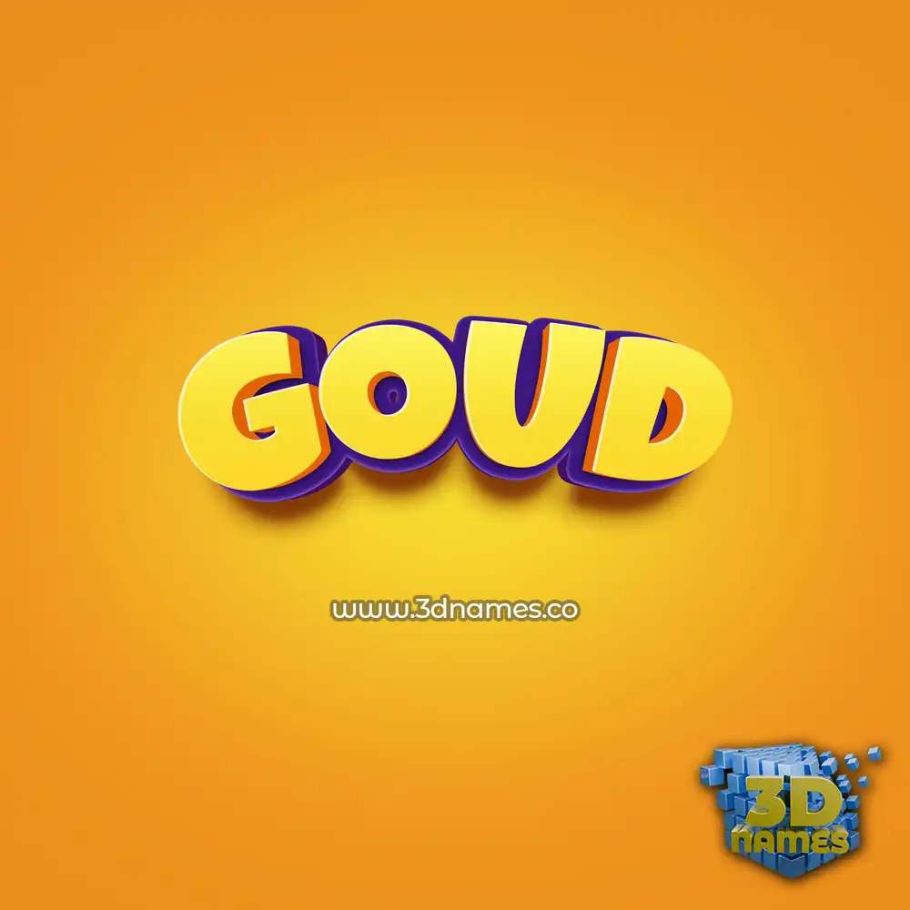 goud in Orange Toon style - 3D name wallpaper