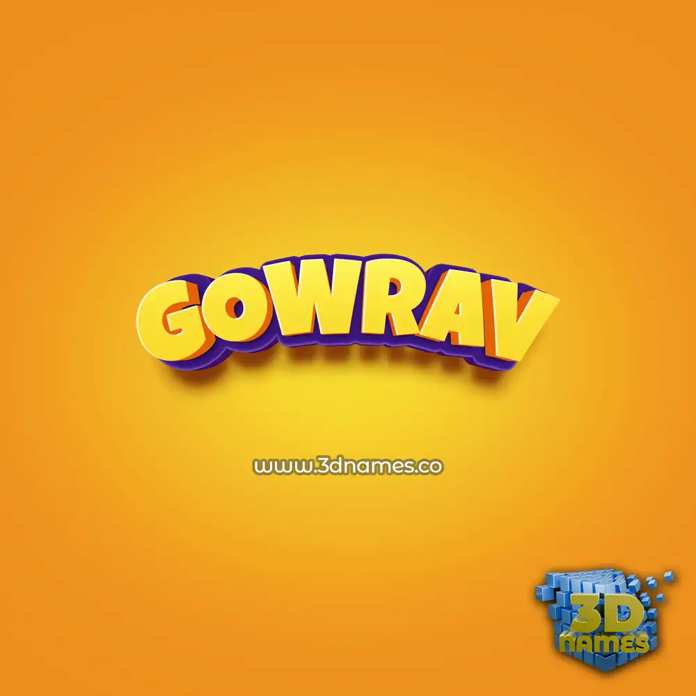 gowrav in Orange Toon style - 3D name wallpaper