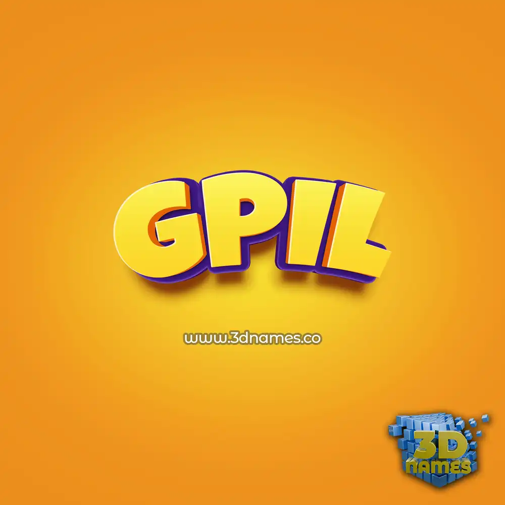 gpil in Orange Toon style - 3D name wallpaper