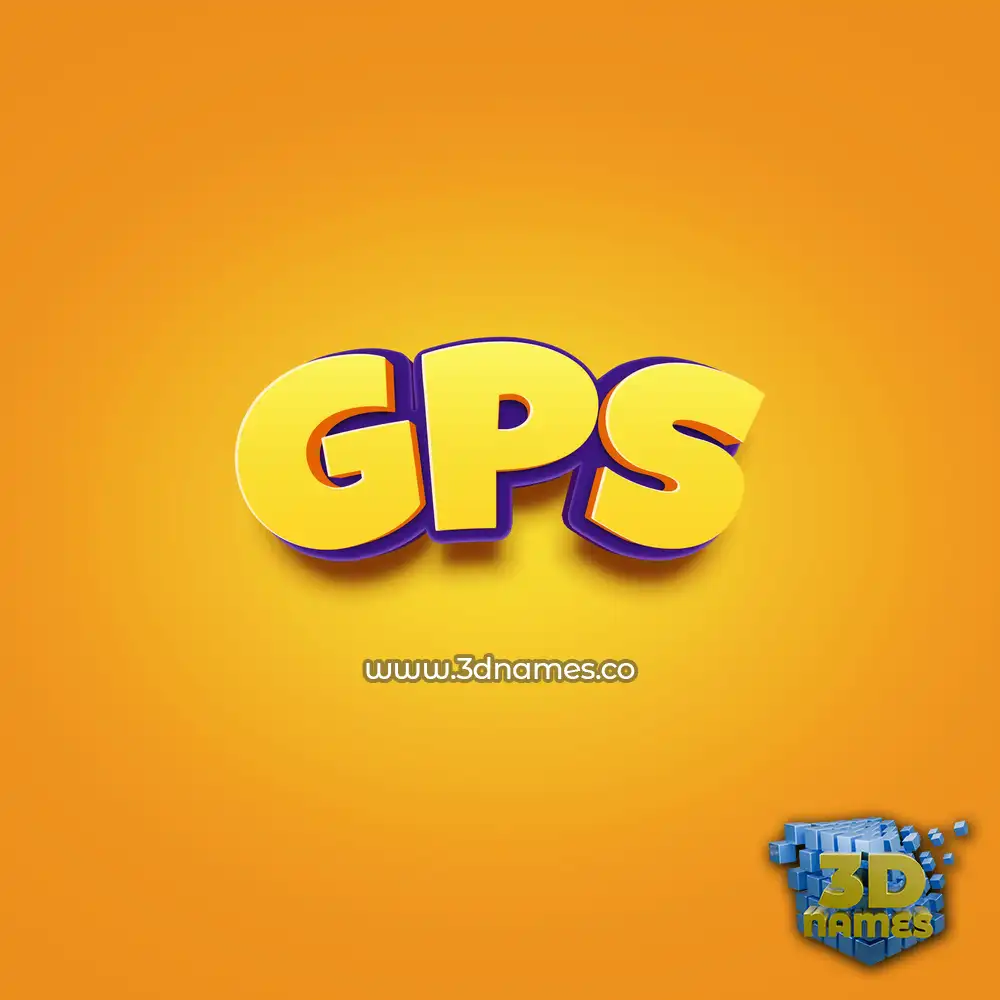gps in Orange Toon style - 3D name wallpaper