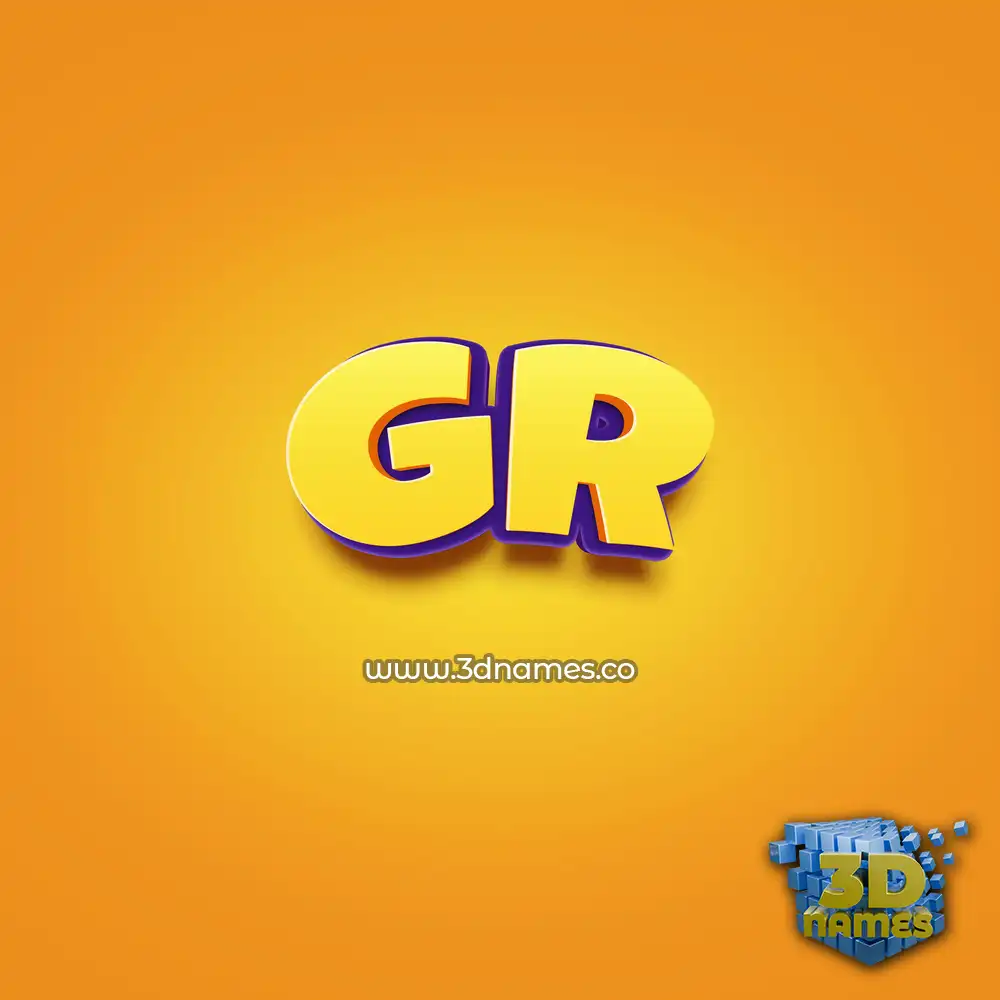 gr in Orange Toon style - 3D name wallpaper