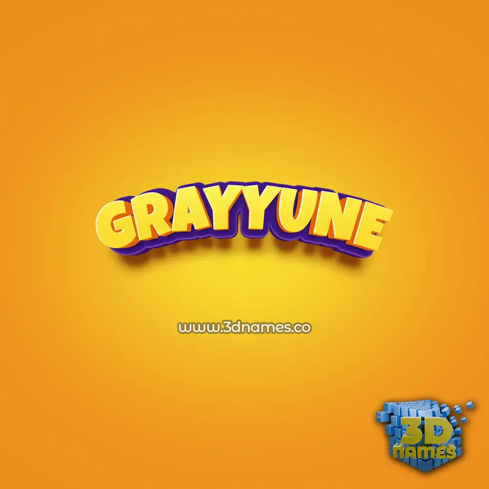 grayyune in Orange Toon style - 3D name wallpaper