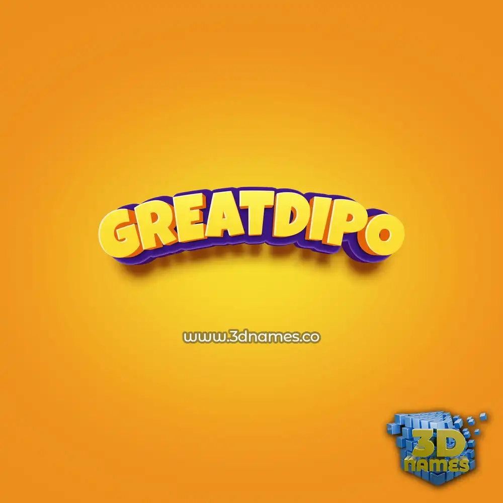 greatdipo in Orange Toon style - 3D name wallpaper