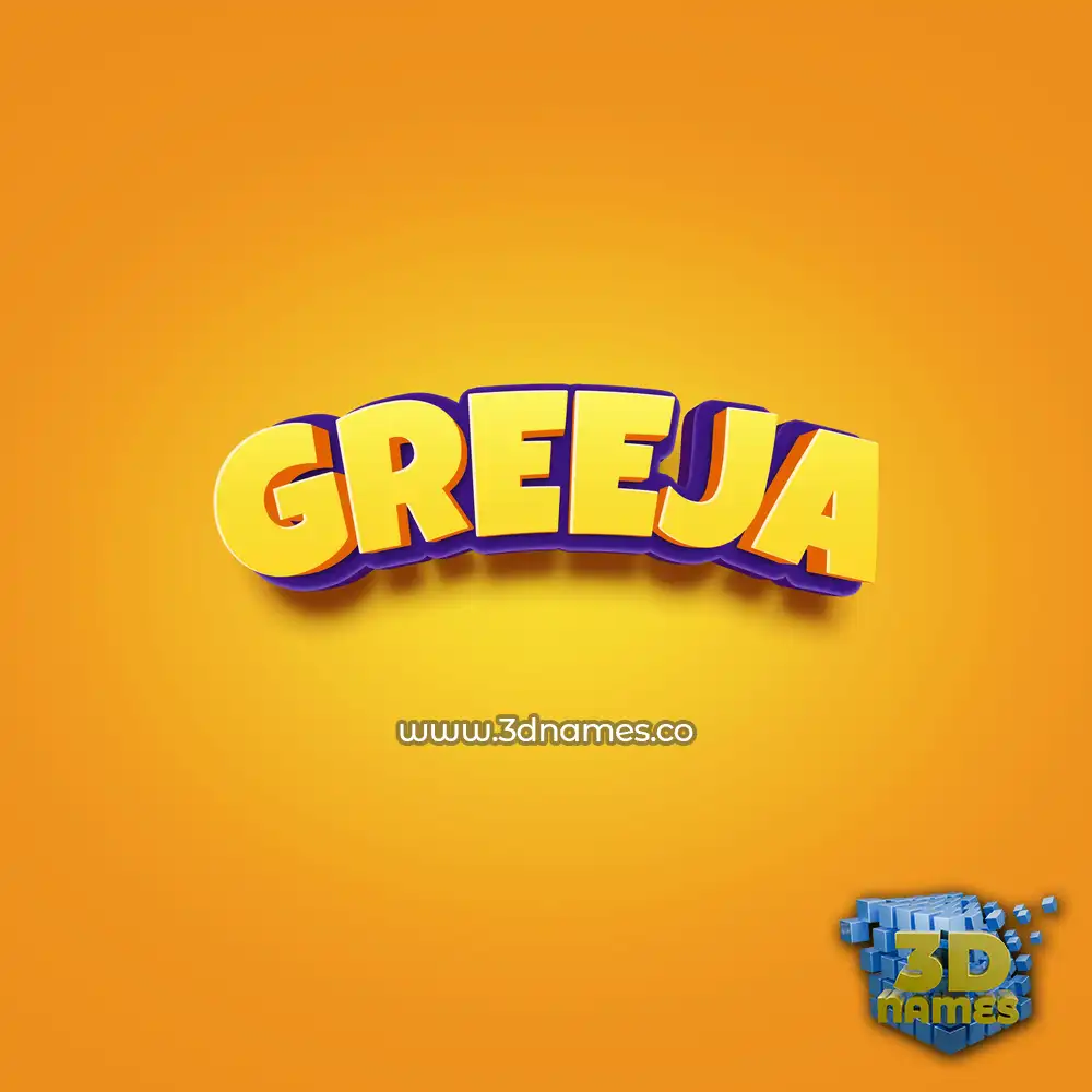 greeja in Orange Toon style - 3D name wallpaper