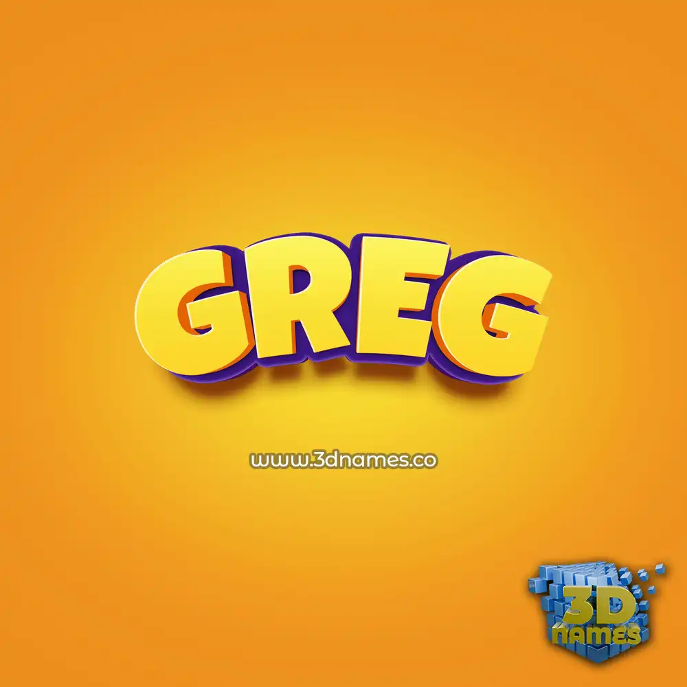 greg in Orange Toon style - 3D name wallpaper