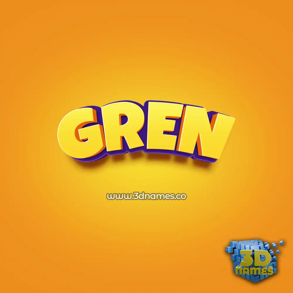 gren in Orange Toon style - 3D name wallpaper