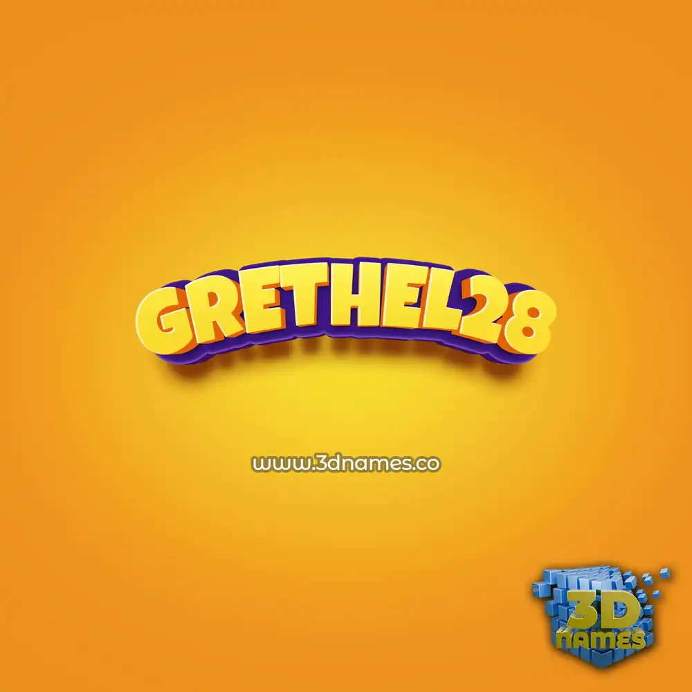 grethel28 in Orange Toon style - 3D name wallpaper