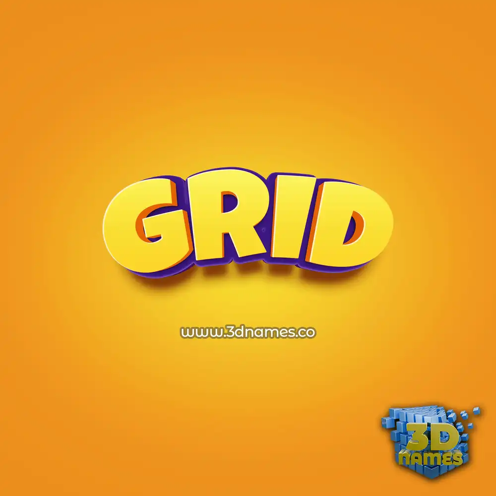 grid in Orange Toon style - 3D name wallpaper