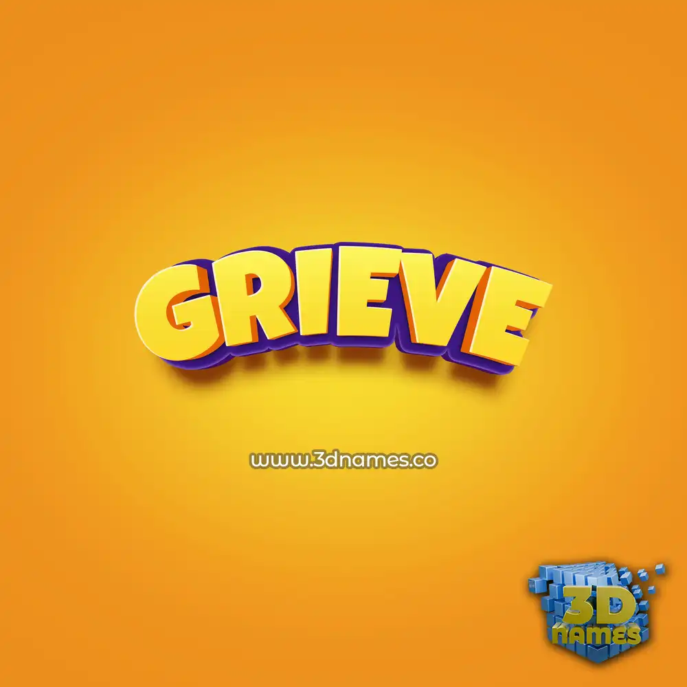 grieve in Orange Toon style - 3D name wallpaper