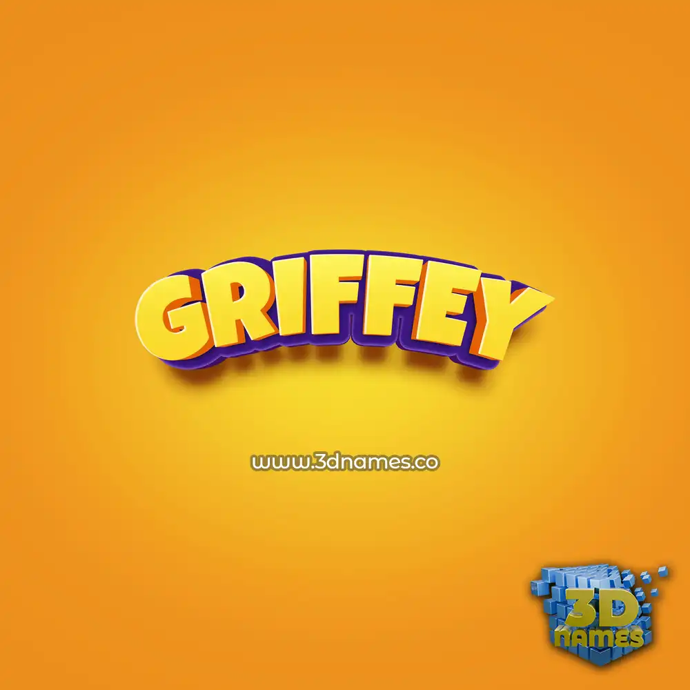 griffey in Orange Toon style - 3D name wallpaper