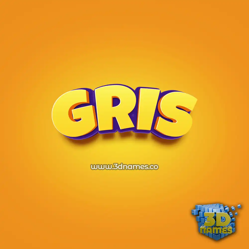 gris in Orange Toon style - 3D name wallpaper