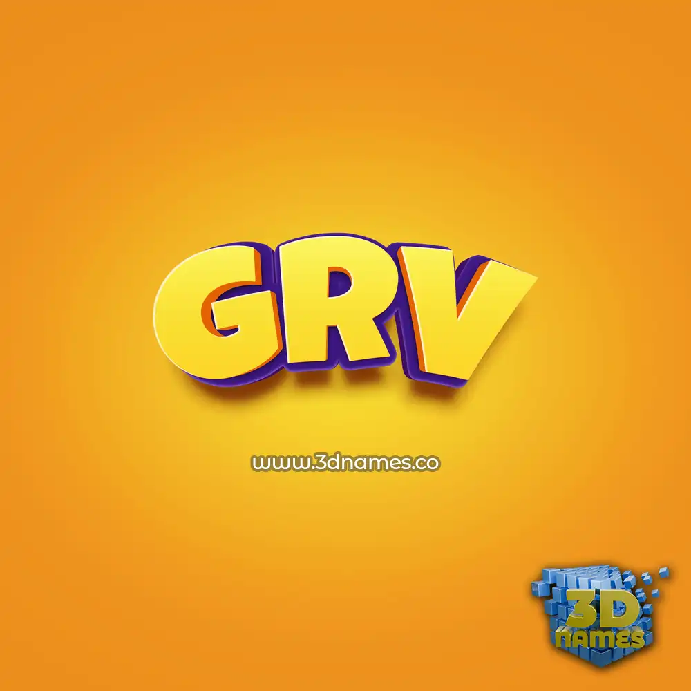 grv in Orange Toon style - 3D name wallpaper