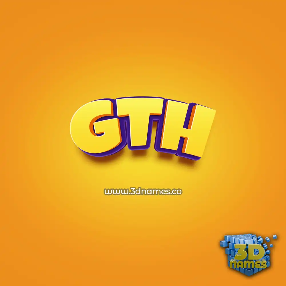 gth in Orange Toon style - 3D name wallpaper